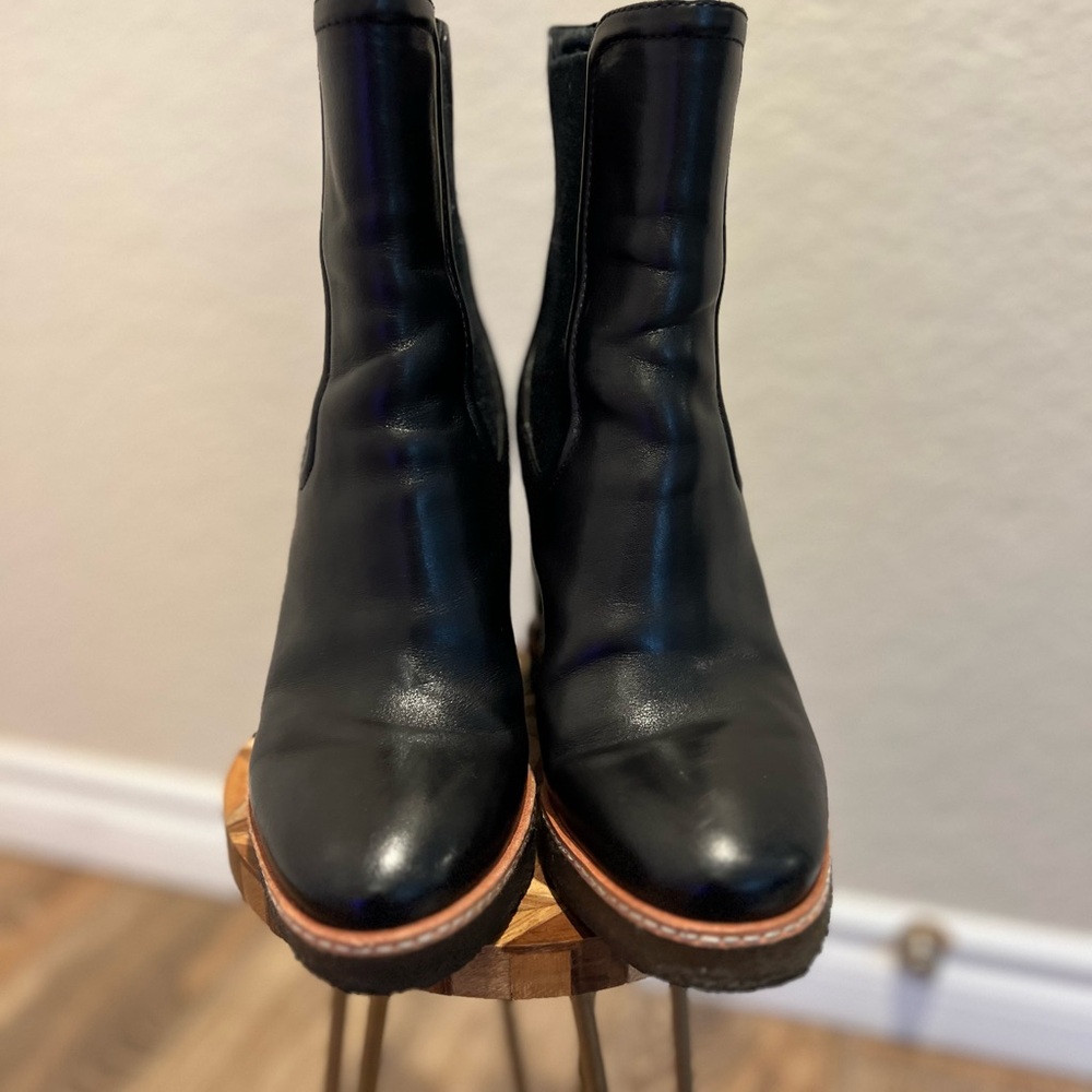 Veronica Beard Black Leather Ankle Boots